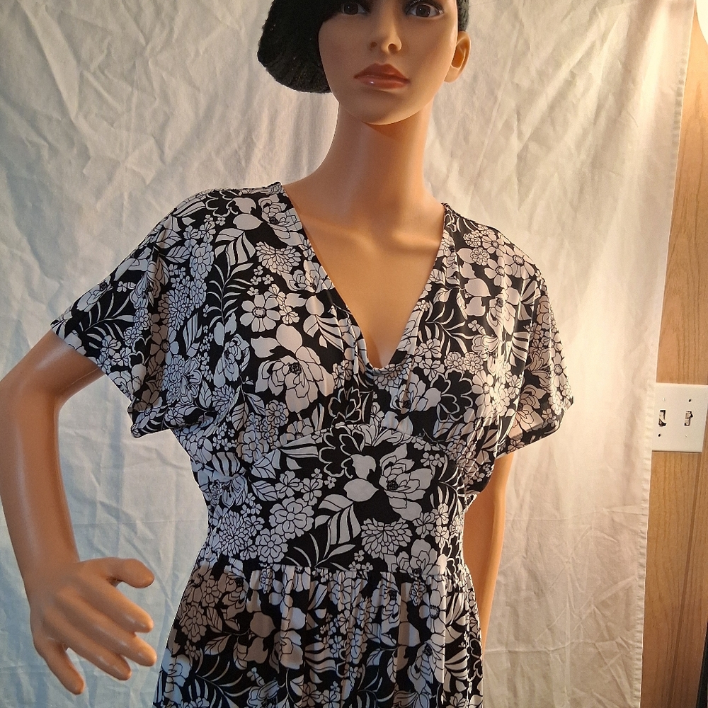 Cato Black And White Floral Jumpsuit